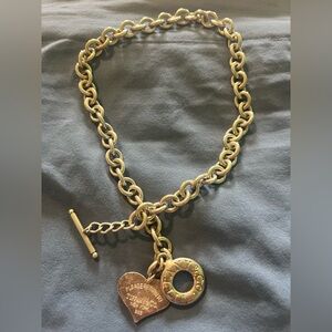 Platinum Silver Tiffany’s Chain Necklace with Charm